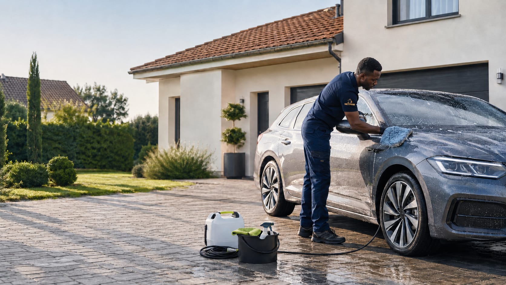 Voiture propre après un nettoyage à domicile
